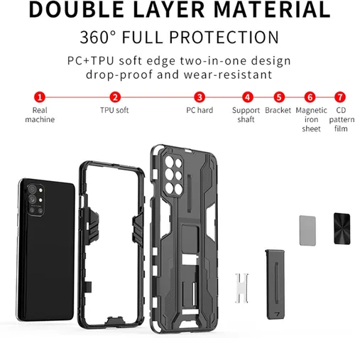 Miniatura 6 de Asuwish Funda para teléfono OnePlus 8T OnePlus8T Plus 9R 5G con protector de pantalla de vidrio templado y Slim Stand Cell One Plus8T5G On + 1 Plus