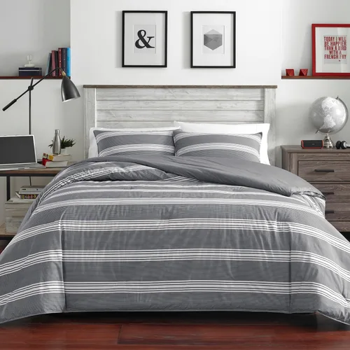 Miniatura 2 de Nautica - Juego de edredón King, ropa de cama reversible de algodón con fundas a juego y bolsa de lavandería reutilizable, peso medio, certificado