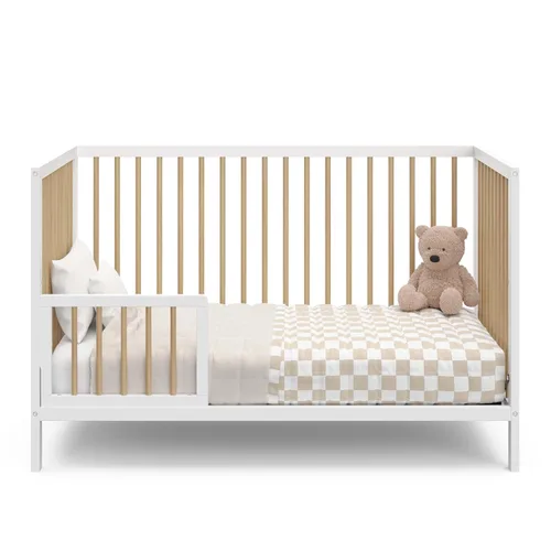 Miniatura 11 de Graco Teddi cuna convertible 5 en 1 (blanco con madera flotante) – Certificado GREENGUARD Gold, se convierte en cama de día, cama infantil y cama
