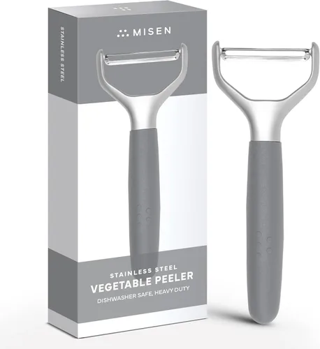 Miniatura 9 de Misen Pelador de verduras de acero inoxidable, apto para lavavajillas, fácil de usar con papas, repollo, zanahorias y más, herramienta de cocina