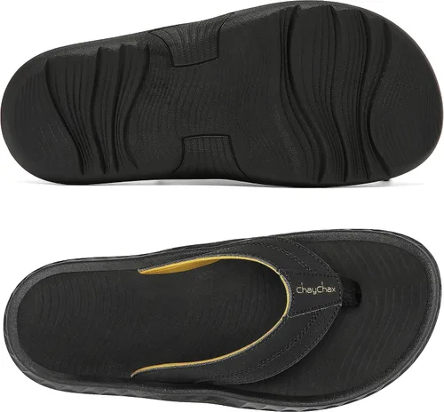 Miniatura 2 de ChayChax Men's Flip Flops Arch Support Beach Sandals Outdoor Sport Thong Sandal with Soft Footbed