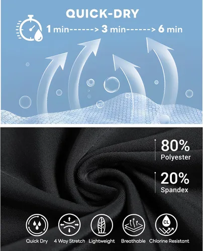 Miniatura 5 de ADOREISM Bañador para hombre Atlético Secado Rápido UPF 50+ Traje de baño Jammers