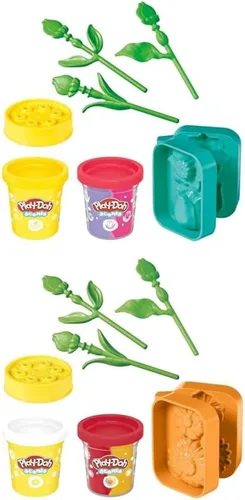 Play-Doh Paquete de dos flores, tulipanes, narcisos, girasol y margaritas, kit de manualidades para niños, regalos para niñas y niños