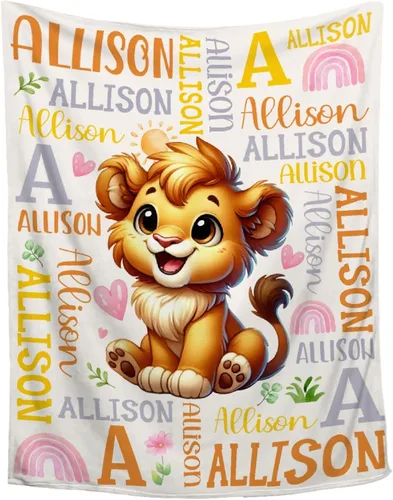 Miniatura 26 de Manta de conejo personalizada para niños y niñas, manta de bebé ultra suave, regalo personalizado, decoración de manta con nombre, 30 x 40 pulgadas