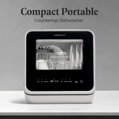 Miniatura 2 de Farberware Lavavajillas de mostrador portátil con tanque de agua incorporado de 5 litros - Sistema de 5 programas para hogar, RV y apartamento
