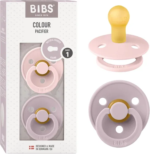 Miniatura 13 de BIBS - Paquete de 2 chupetes Bibs Colour, calmante, libre de bisfenol A, punta redonda, látex de goma natural Noche de vainilla