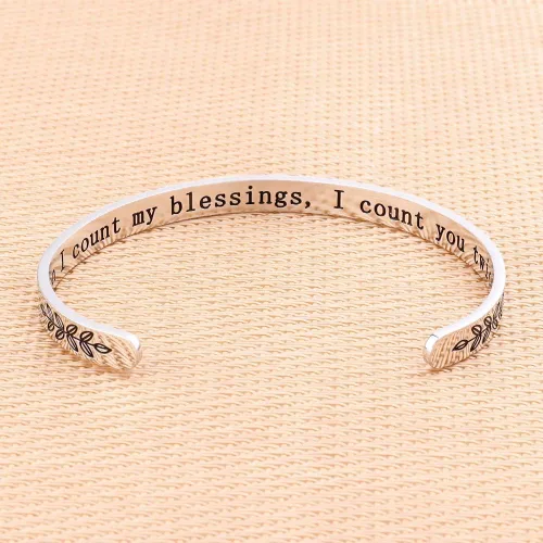 Miniatura 2 de M MOOHAM - Brazalete inspirador con cita grabada, acero inoxidable, regalo de cumpleaños, Navidad, regalo divertido para mejor amiga, hija, hijo