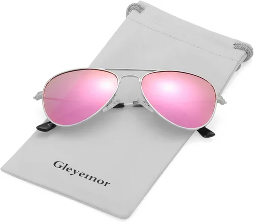 Miniatura 107 de Gleyemor Lentes de sol polarizados estilo aviador para niños y niñas, jóvenes, adolescentes, dos tamaños de 1.969 in y 2.047 in