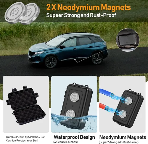 Miniatura 6 de Caja magnética para llaves oculta, almacenamiento magnético para llaves debajo del automóvil, caja de llaves oculta impermeable para exteriores