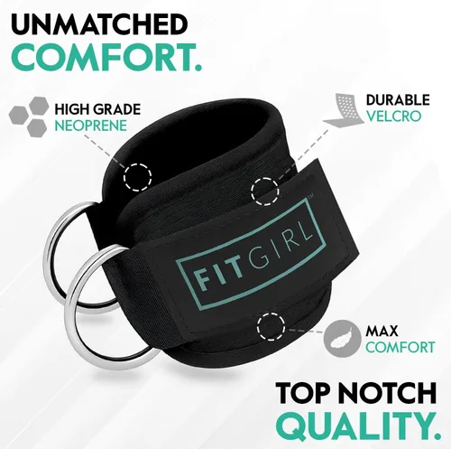 Miniatura 3 de FITGIRL Correa de tobillo para máquina de cable, acolchado de alta calidad y comodidad para máquinas de ejercicio con cable, accesorio de ejercicio