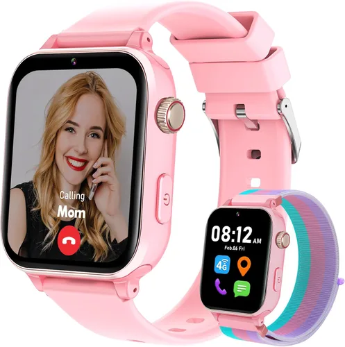 Reloj inteligente 4G para niños y niñas con rastreador GPS, reloj inteligente para niños, llamada telefónica, videollamada SOS para niños, regalo de