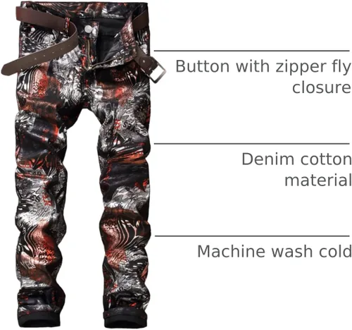 Miniatura 125 de Enrica Pantalones vaqueros estampados casuales para hombre