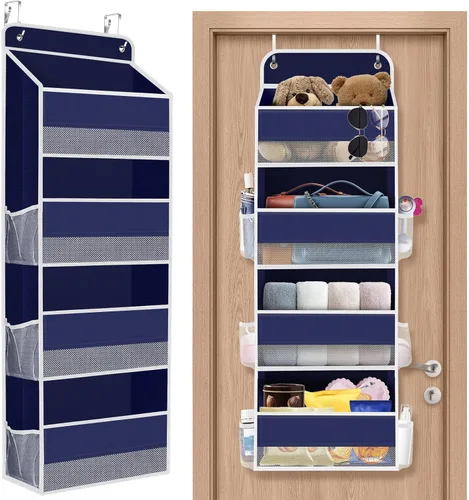 Miniatura 18 de SpaceHacks Paquete de 1 Organizador Sobre la Puerta, Organizador de Almacenamiento Colgante con Ventana Transparente, 40 lb Ultra Resistente Gris