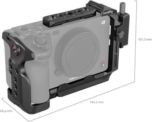 Miniatura 3 de SmallRig Jaula para Sony FX30 FX3 FX3 FX3A con abrazadera de cable para HDMI, superficie negra brillante clásica, incluye zapata fría y riel NATO