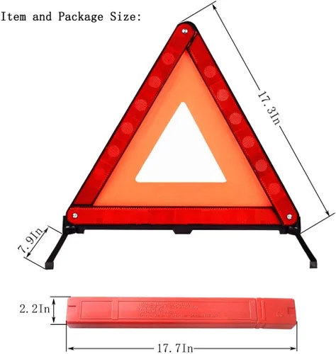 Miniatura 6 de aikko Kit de triángulo de seguridad, reflector de advertencia de emergencia en carretera, reflectante, señal de advertencia temprana, plegable