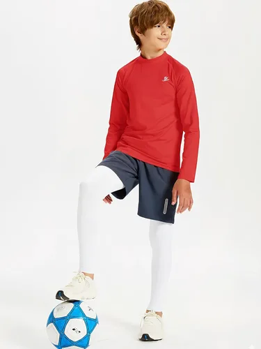 Miniatura 4 de DEVOROPA Camiseta térmica de compresión para niños y jóvenes, camiseta interior de manga larga de forro polar para fútbol y béisbol
