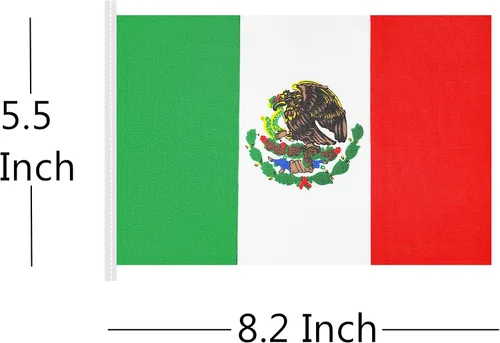 Miniatura 2 de Cadena de bandera de México de 50 pies, 38 mini banderas mexicanas pequeñas, Día de la Independencia del 4 de julio, eventos patrióticos, deportes