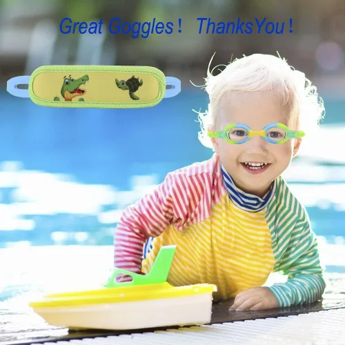 Miniatura 7 de Gafas de natación para niños de 2 a 6 años, gafas para niños sin jalar el cabello, gafas para niños con banda para la cabeza acolchada 1pk Kids