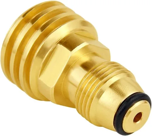 Miniatura 5 de Adaptador de tanque de propano Hooshing convierte la válvula de servicio del tanque POL LP a manguera o regulador QCC1/Tipo 1 de latón sólido