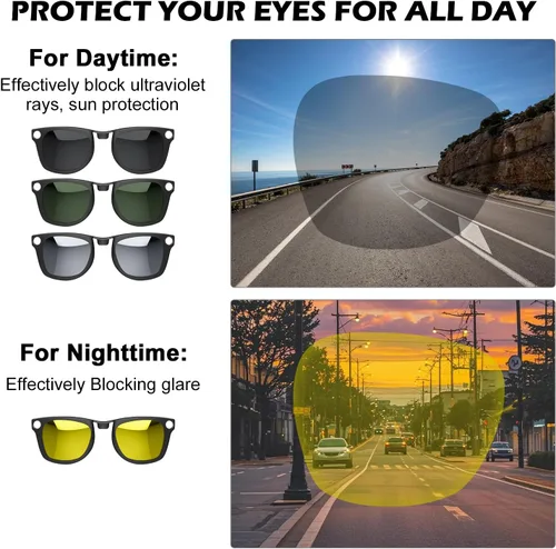 Miniatura 4 de 2 clips polarizados para Ray-Ban Meta Wayfarer y Gen 2 (RW4008/RW4012, talla L, 53-22), clip fotocromático para protección UV Meta Wayfarer Gen 2