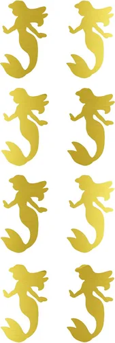 Royal Green Calcomanías de sirena para bolsos, recuerdos de fiesta, sobres y sellos de invitación en oro metálico de 2 pulgadas (1.969 in), paquete