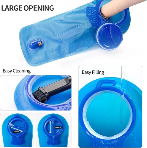 Miniatura 2 de Unigear Vejiga de hidratación, 1.5L/2L/2.5L/3L Hoja de agua sin BPA e inodoro para mochileros, ciclismo, senderismo y camping Azul con kit