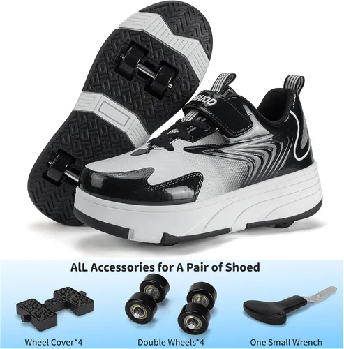 Miniatura 2 de Zapatos de Patines con Ruedas para Niños y Niñas Deporte al Aire Libre Moda Desmontables con 4 Ruedas Zapatillas con Ruedas Adecuados