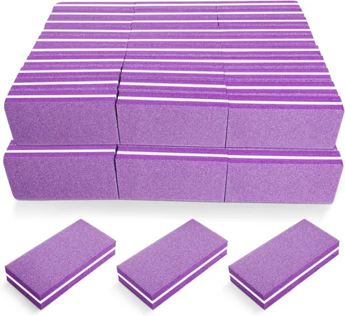 Miniatura 8 de Juego de pulidor de uñas profesional rosa, 30 piezas, uñas acrílicas y naturales, bloques de tampón de grano 100/180