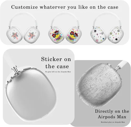 Miniatura 5 de Funda para AirPods Max, funda antiarañazos, funda para orejeras, cubierta para auriculares o diadema para AirPods Max. TPU suave y silicona 3 piezas