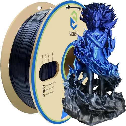 Miniatura 19 de Yousu Seda de Doble Color Filamento PLA para 3D Impresora Filamento Coextrusión PLA Multicolor Filamento PLA 1.75mm (± 0.03 mm) Compatible