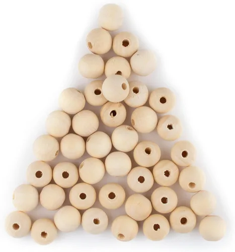 Miniatura 8 de TheBeadChest - Cuentas de madera natural sin terminar (0.394 in, juego de 60)