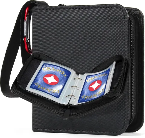 GEAoffice Pequeña carpeta para 1 tarjeta intercambiable, mini álbum de 80 bolsillos con 40 fundas removibles, carpeta de 80 bolsillos de carga