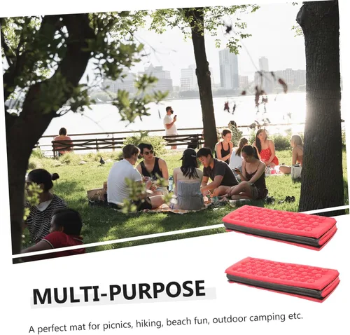 Miniatura 4 de INOOMP Cojín de asiento de camping impermeable para picnic, tapete de espuma gruesa XPE, color rojo, portátil, para acampar al aire libre, plegable
