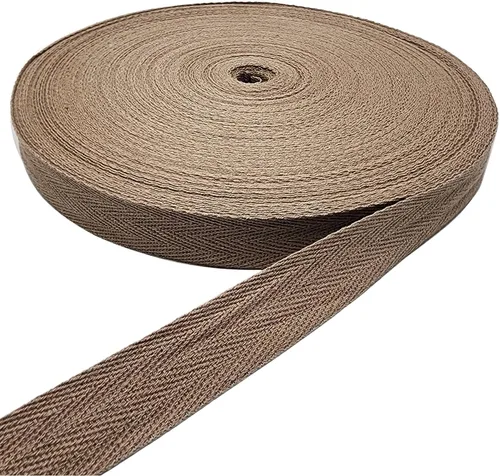 Miniatura 31 de Cinta de algodón en espiga, cinta de sarga para coser, cinta natural al bies para manualidades (beige, 1 pulgada)