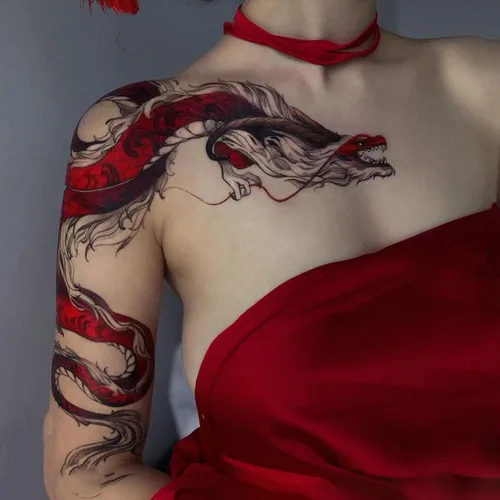 Tatuajes temporales grandes para mujer, tatuajes temporales para el cuello, tatuaje temporal realista de pecho de flores para adultos (calcomanía de