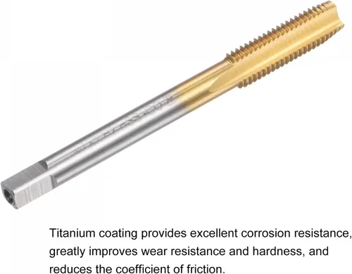 Miniatura 4 de uxcell Grifos rectos de flauta, M7 x 1 Métrica izquierda mano izquierda recubierto de titanio M35 cobalto máquina de acero de alta velocidad roscado