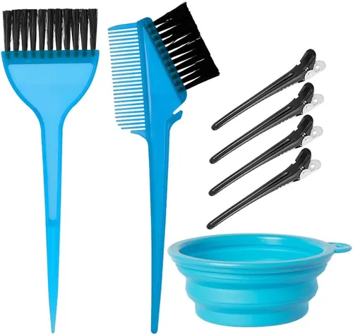 Miniatura 10 de Juego de brochas y tazones de color para teñir el cabello, juego de brochas de color para mezclar tazón, peine para teñir el cabello (negro)