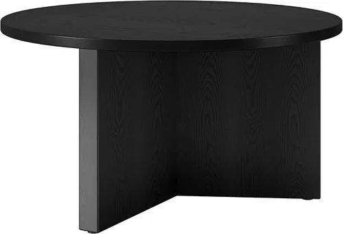 Miniatura 5 de Henn&Hart Mesa de centro redonda de madera con pedestal de 32 pulgadas para sala de estar, sala familiar, oficina o apartamento, grano negro Negro