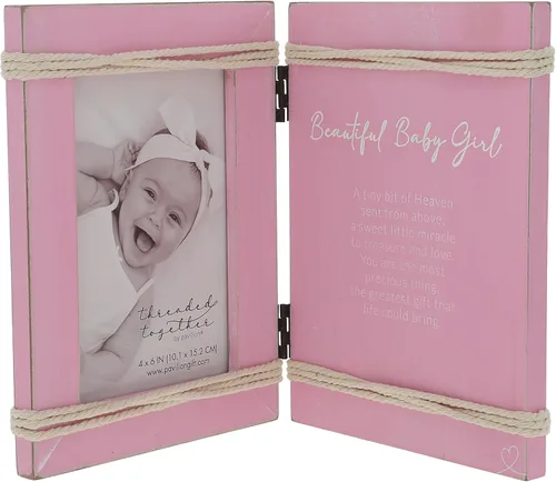 Pavilion Gift Company - Baby Girl - Marco de fotos vertical de 4 x 6 pulgadas para baby shower, regalo para decoración de guardería, regalo