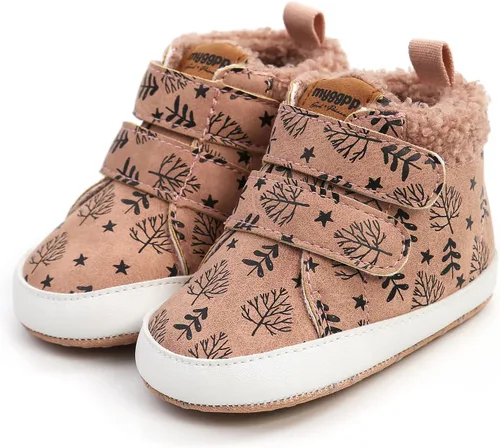 Miniatura 7 de QWZban Zapatos de bebé para niños y niñas, zapatillas de deporte con suela de goma antideslizante, para cuna de bebé, zapatos de vestir