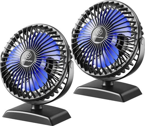 Miniatura 7 de JZCreater Paquete de 2 mini ventiladores de escritorio, funcionamiento ultrasilencioso de 3 velocidades, ventilador de refrigeración USB portátil