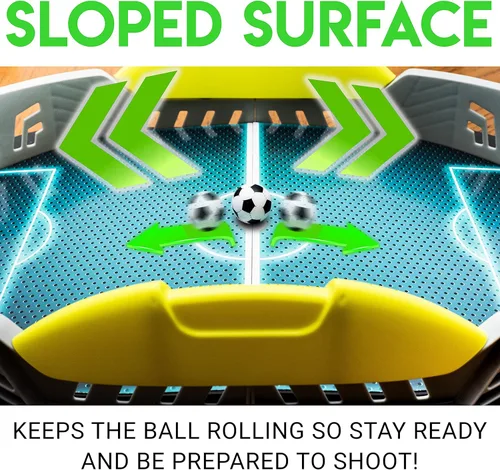 Miniatura 3 de Franklin Sports Mini juego de tiro de fútbol de mesa - Juego de mesa de fútbol estilo arcade para todas las edades- Marcador LED electrónico