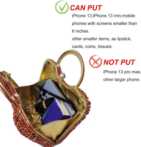 Miniatura 6 de HUANG ZHUANG Elegante cesta de cristal embrague mujeres Rhinestone bolso de noche boda fiesta formal banquete monederos bolso