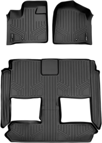 Miniatura 10 de SMARTLINER Tapete para maletero de carga detrás del asiento de la tercera fila compatible con Chrysler Town & Country 2008-2016 Negro