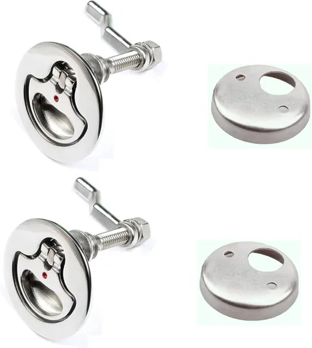 Miniatura 7 de Thorn Pestillo de leva de barco de acero inoxidable Marine Hatch Pull con placa trasera
