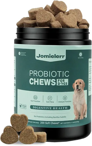 Miniatura 9 de Probióticos para perros, 200 masticables suaves, apoyan la salud intestinal, alivio de la diarrea, alergias estacionales, masticables probióticos