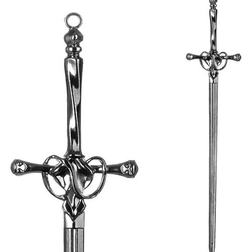 Miniatura 4 de Paquete de 2 pines de metal gris espada negra Wicca Witch Hair Stick Slide Renaissance Festival Hair Acceossories para mujeres 10