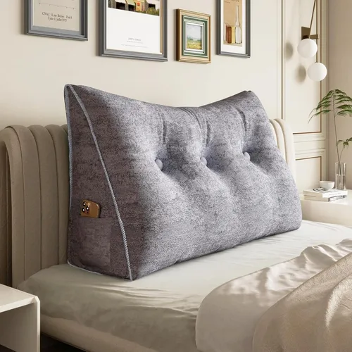 Miniatura 16 de Almohada de Cuña Engrosada de 10 libras para Cabecero Posicionador Corporal Almohada de Cuña para Cama Soporte de Respaldo Almohada Triangular