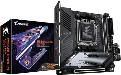 GIGABYTE B650I AORUS Ultra - Tarjeta madre compatible con AM5/LGA 1718/AMD/B650/Mini-ITX/DDR5/PCIe 5.0 M.2/PCIe 5.0/USB 3.2 Gen2X2 Tipo-C/Wi-Fi