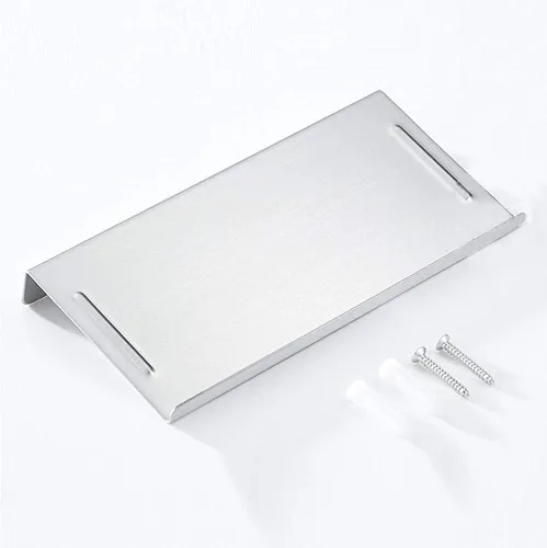 Miniatura 5 de Aothpher Estante de acero al carbono montado en la pared para el teléfono del inodoro, estilo antideslizante y acabado cepillado plateado